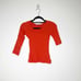 NWOT Talia Byre Rib Asymmetrical Sleeves Organic Cotton Top Burnt Orange S 383