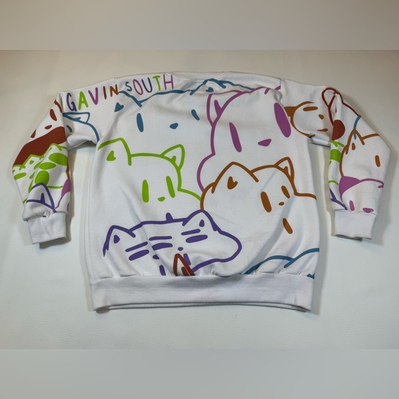 Gavin South adult medium sweatshirt, crazy cat