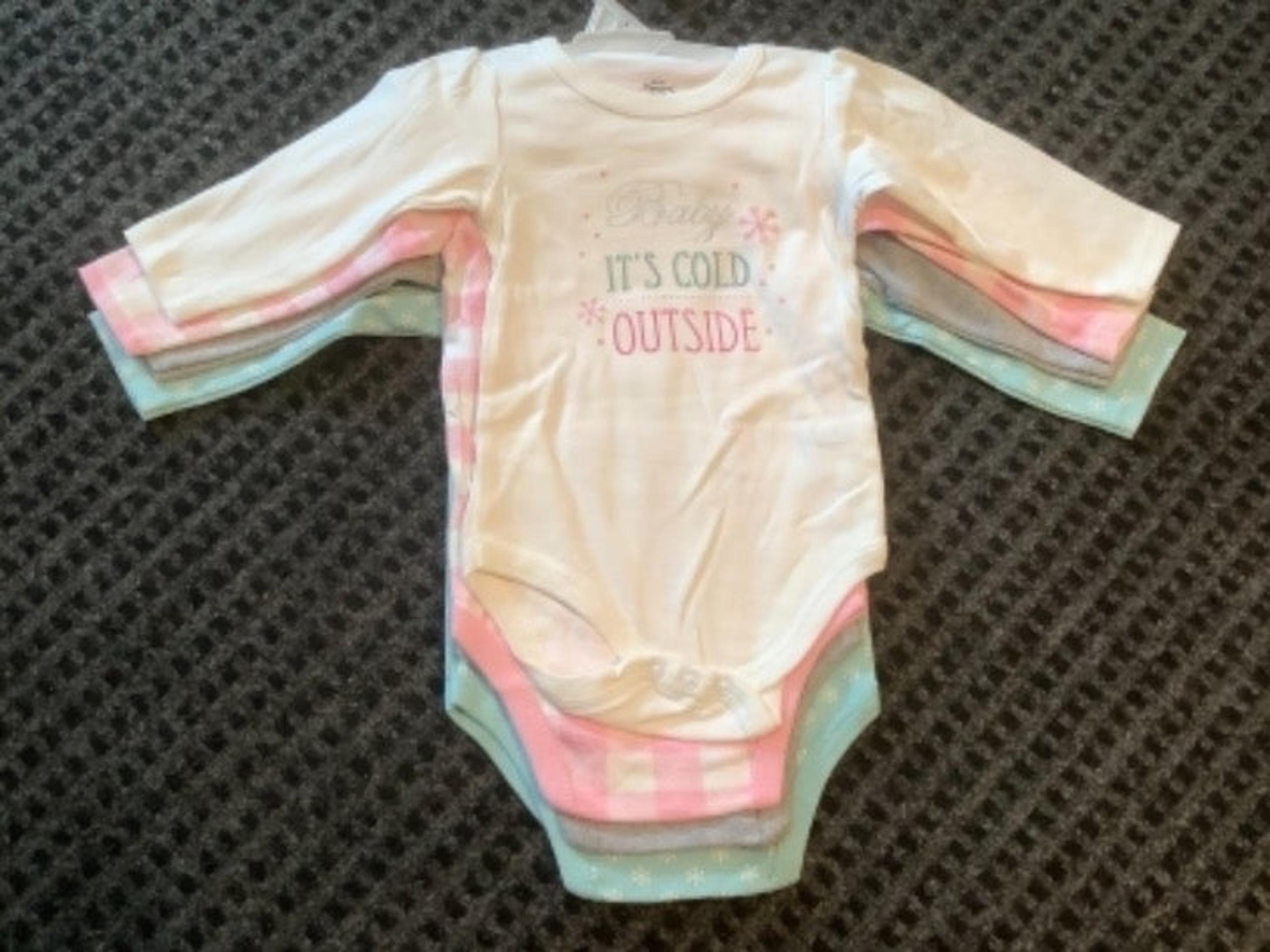 White pink mint green bodysuits 12 month