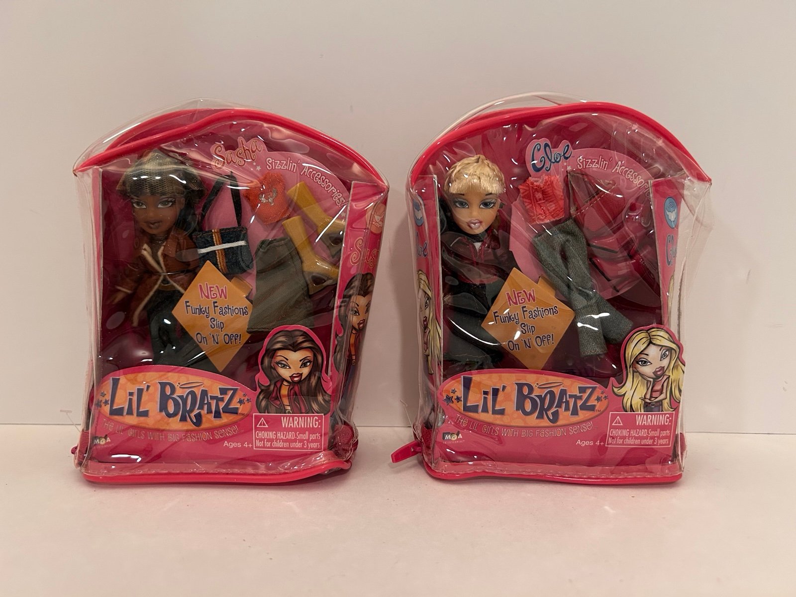 Lil' Bratz Sasha & Cole Dolls w/ Sizzlin' Accessories Funky Fashions 2003 NIP