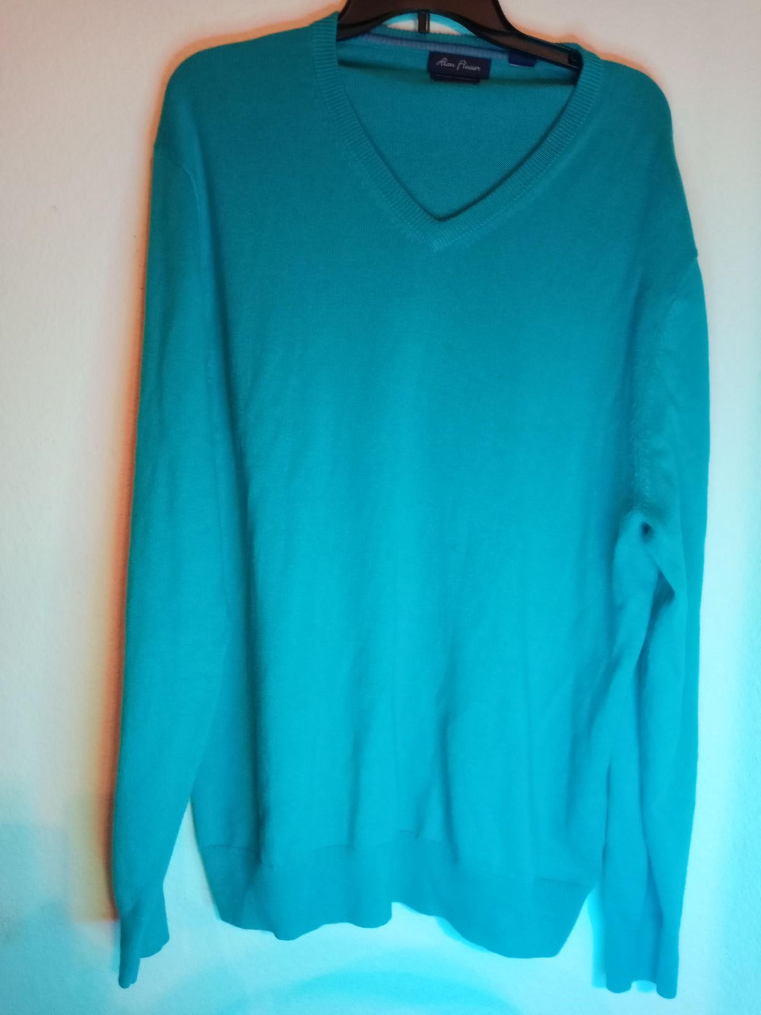 Alan Flusser Men Large Cashmere Green Sweater
