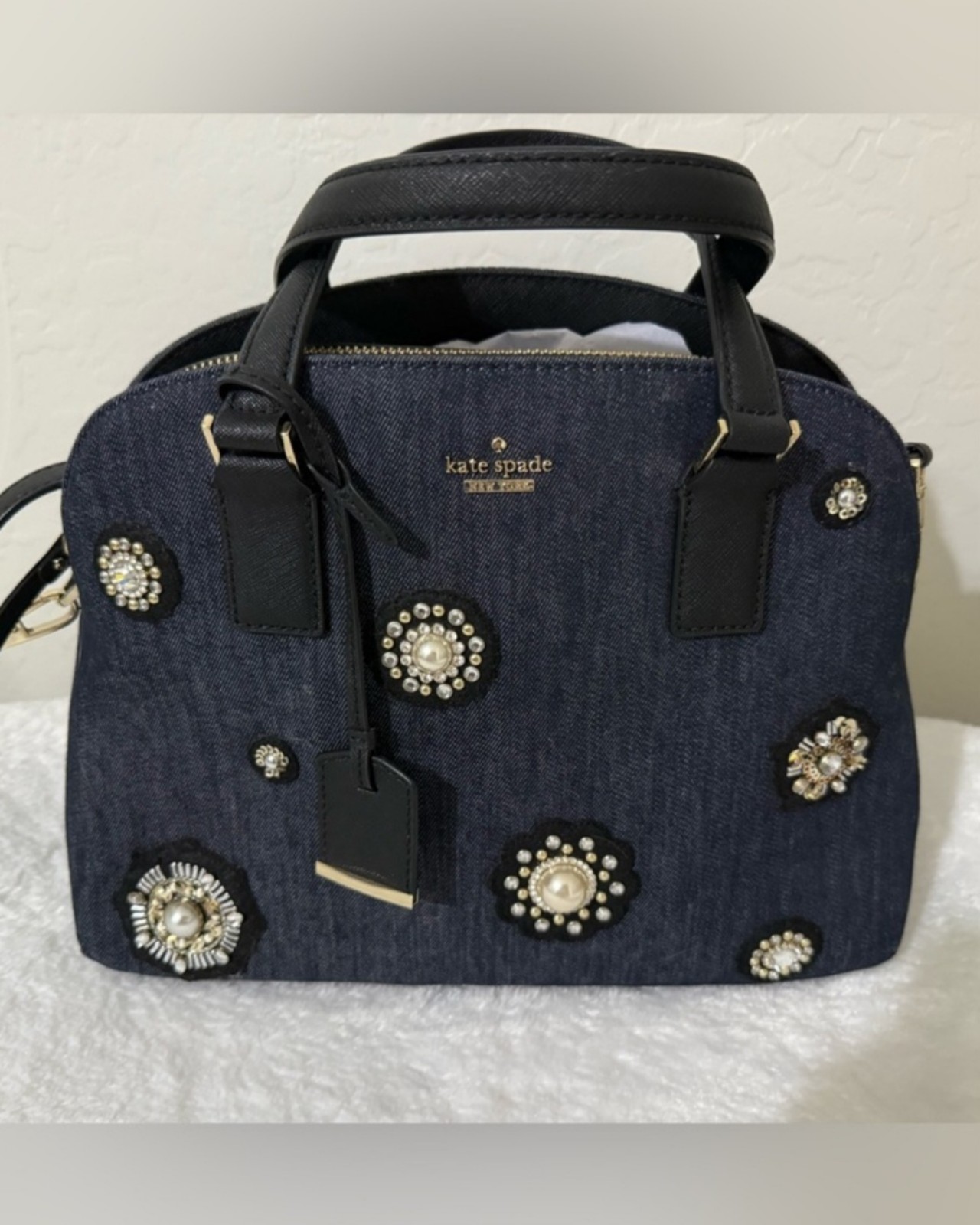 Kate Spade Denim Embellished Handbag