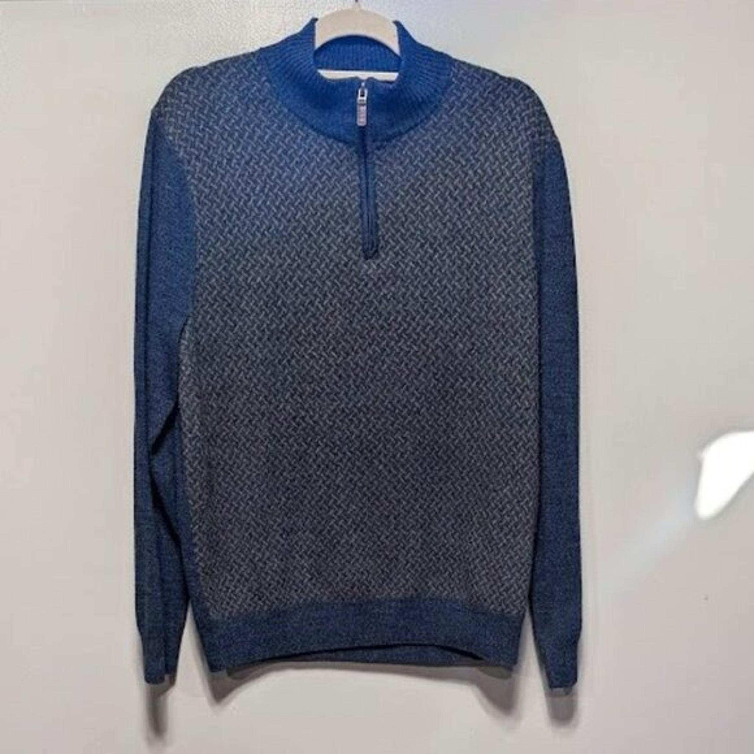 DOCKERS Blue Men's 3/4 Zip Long Sleeve  Sweater Size Large