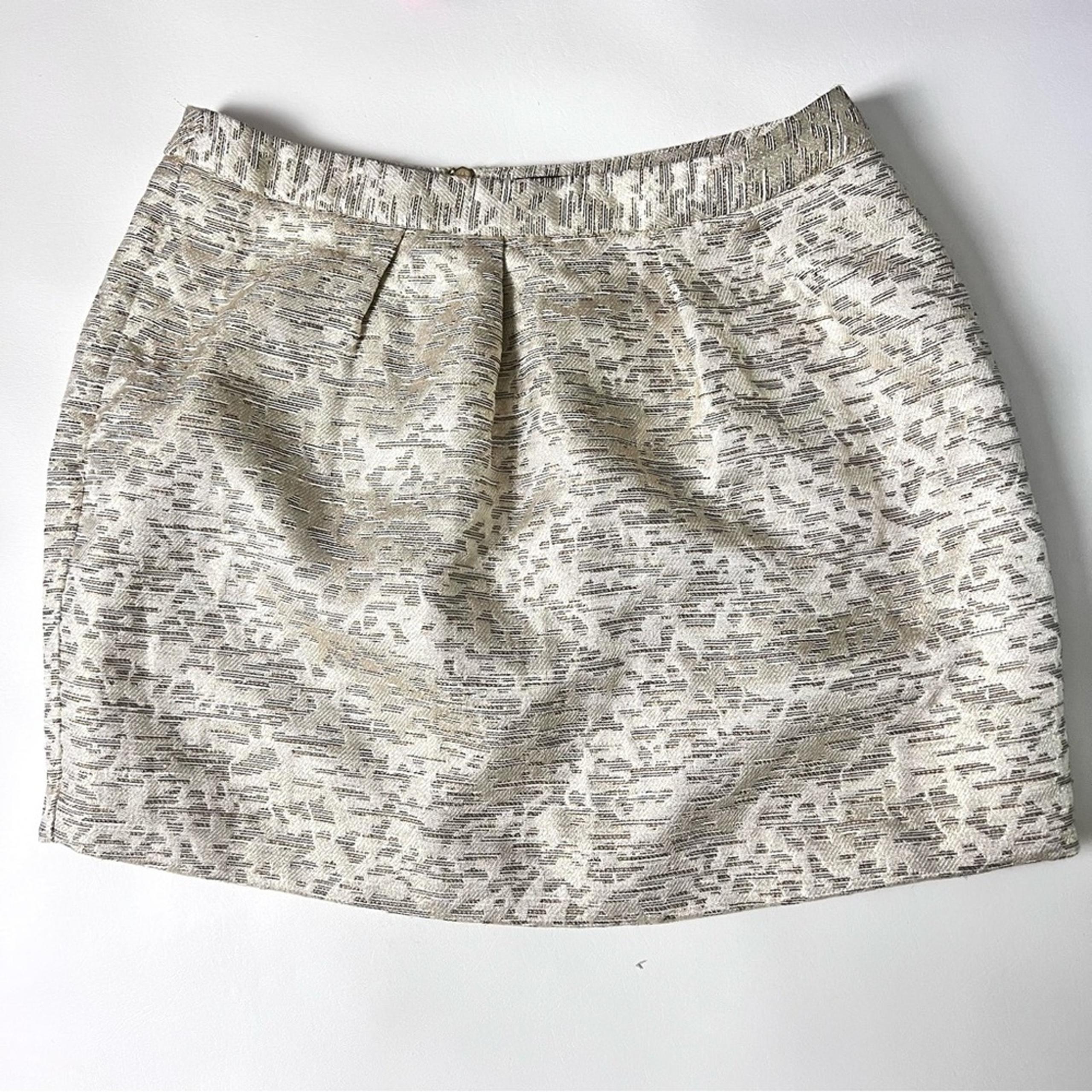 Women's Gold Shimmer Mini Skirt Sz 12 P - Worthington