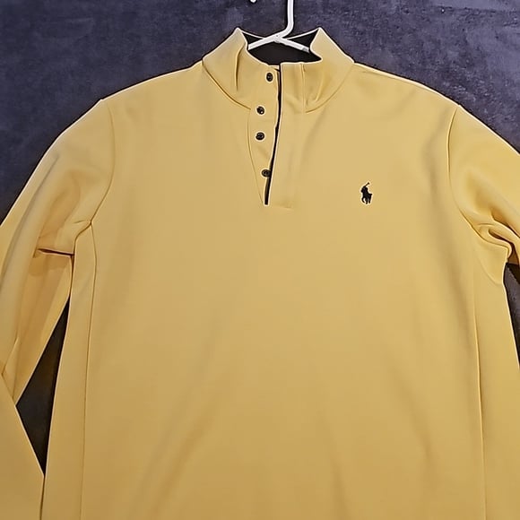 Double-Knit Quarter Snap Pullover yellow/blue
