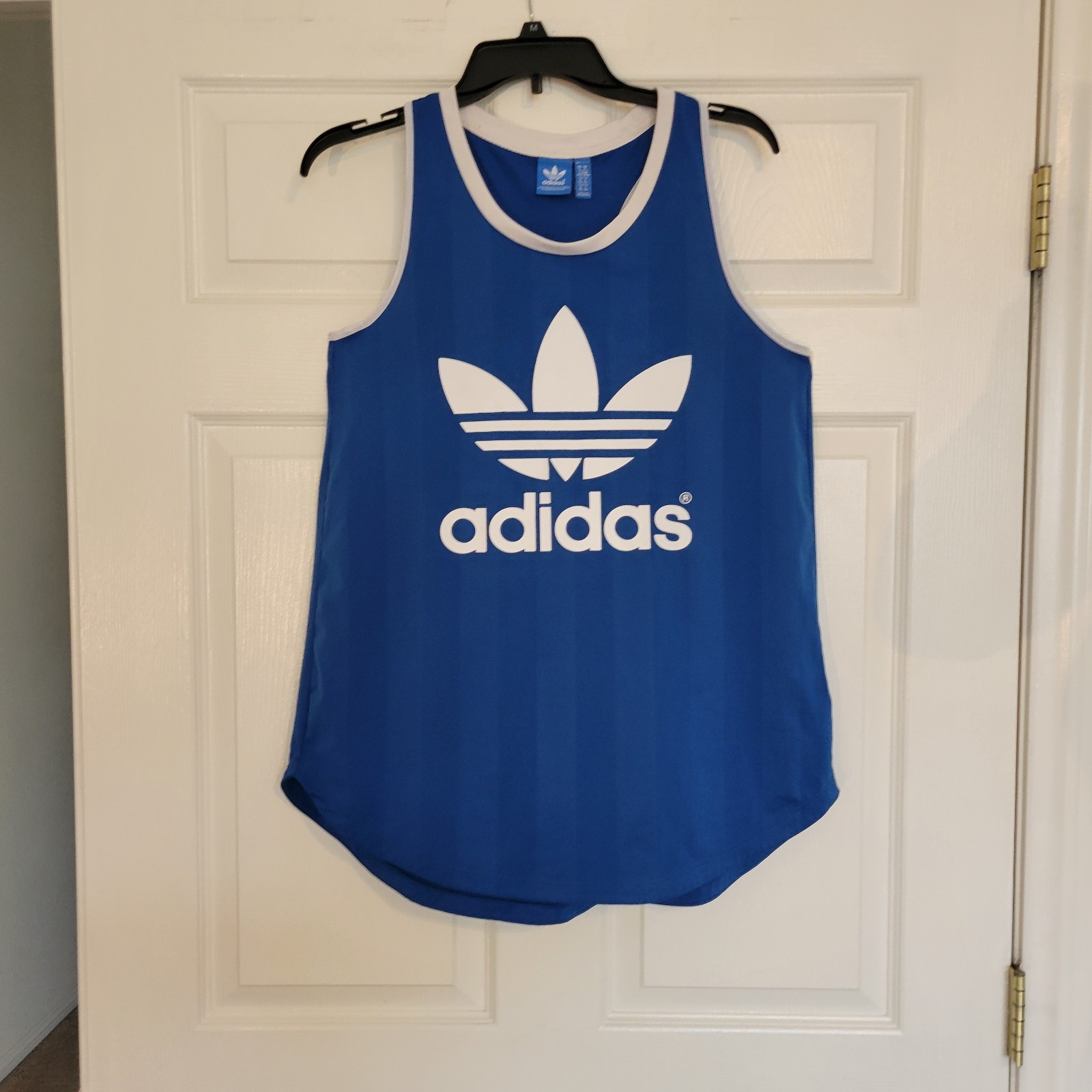 Adidas Originals Trefoil Women's Blue Track Tank-Top Size Medium
