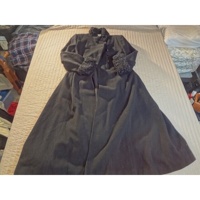 Vintage Evan Picone Blue Plaid Wool Casual Coat Womens - Size 10