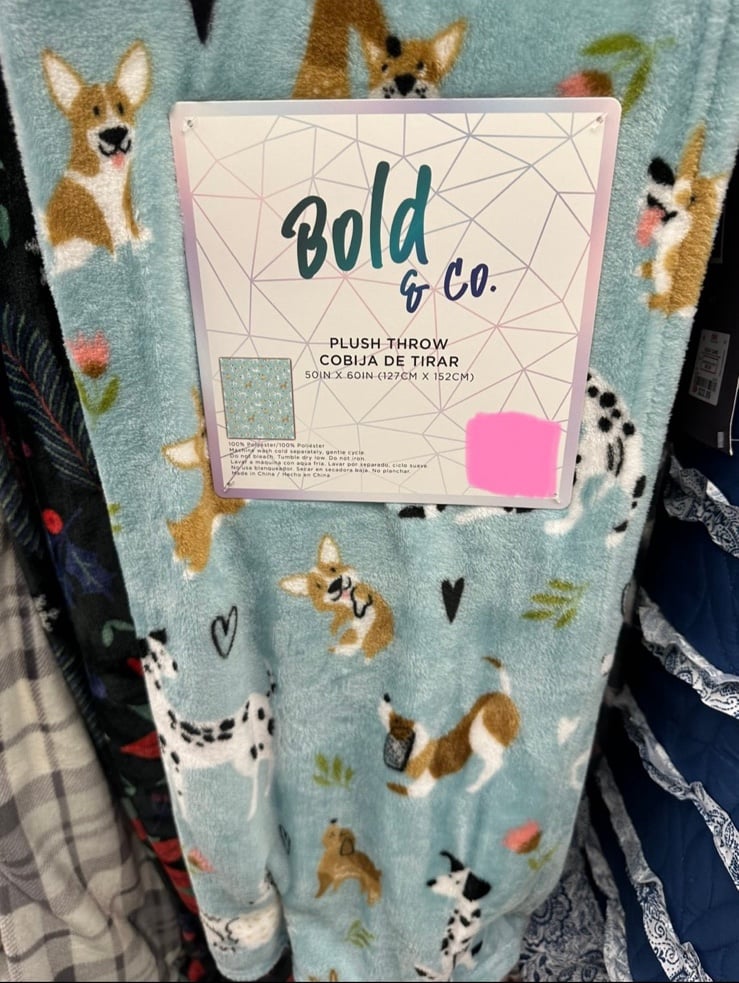 Corgi & friend tulip throw
