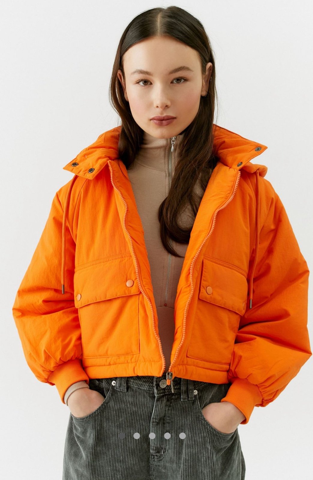 Urban Outfitters Rue Cropped Hooded Puffer Jacket Size Small
