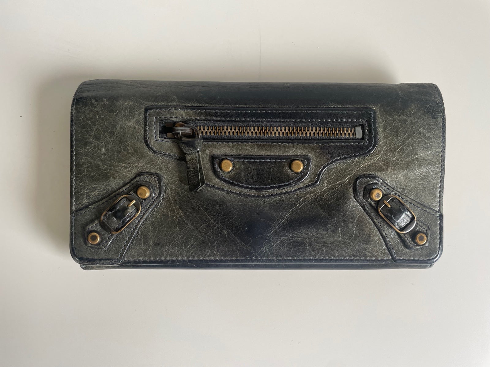 Balenciaga Continental Wallet with Bronze Hardware