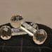 Set of 2 Vintage Faceted Clear Crystal Knife Rest 5”