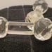 Set of 2 Vintage Faceted Clear Crystal Knife Rest 5”
