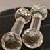 Set of 2 Vintage Faceted Clear Crystal Knife Rest 5”
