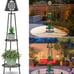 Outdoor Plant Stand with solar lights