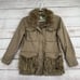 Anthropologie Green Dot Faux Fur Military Style Jacket Women's Size M Green
