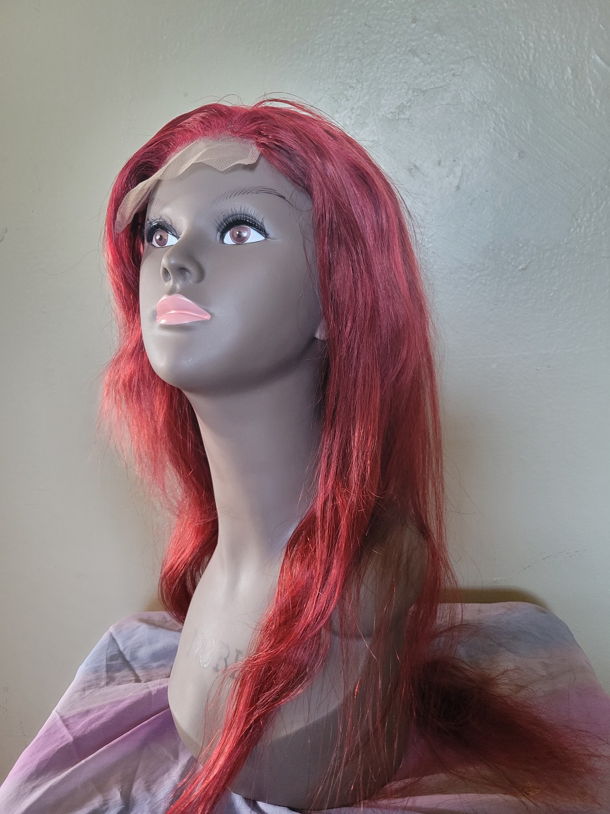 22 inches Red human hair wig