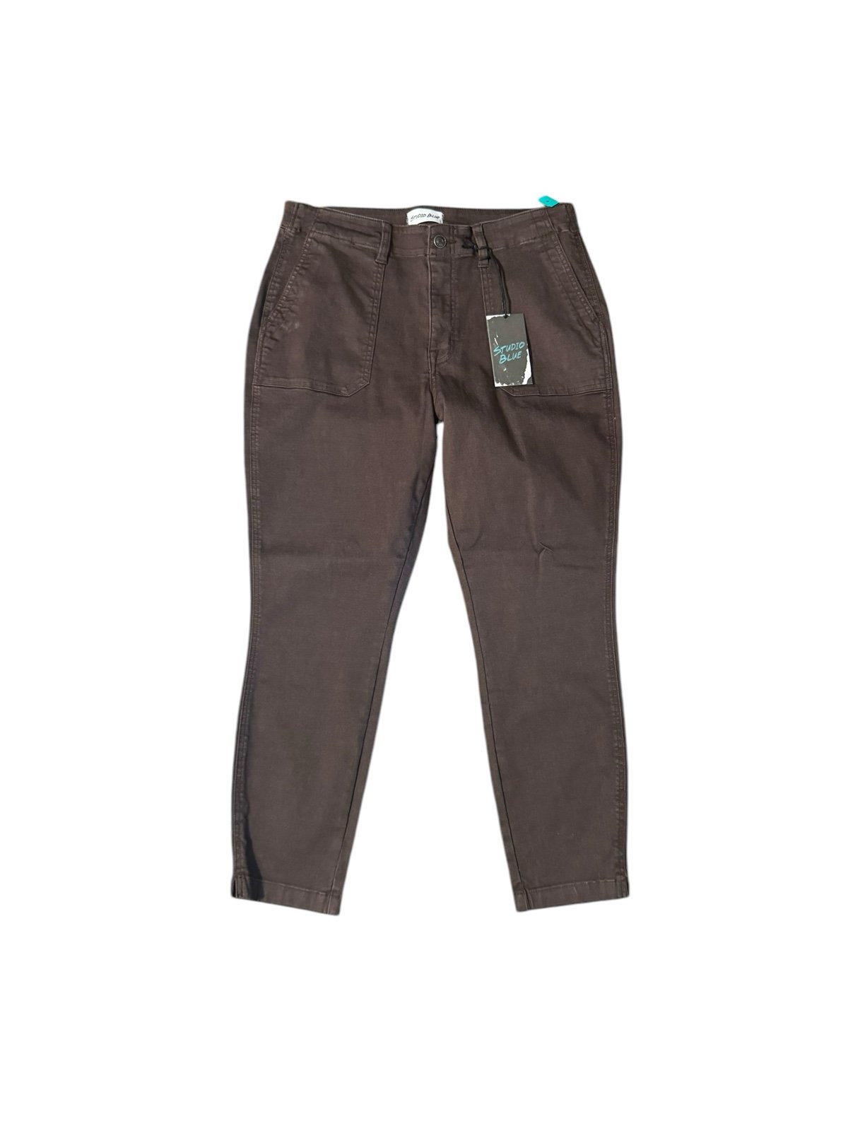 NEW Studio Blue Women's Brown Cropped Utility Jeans Stitch Fix NWT 12 Academia