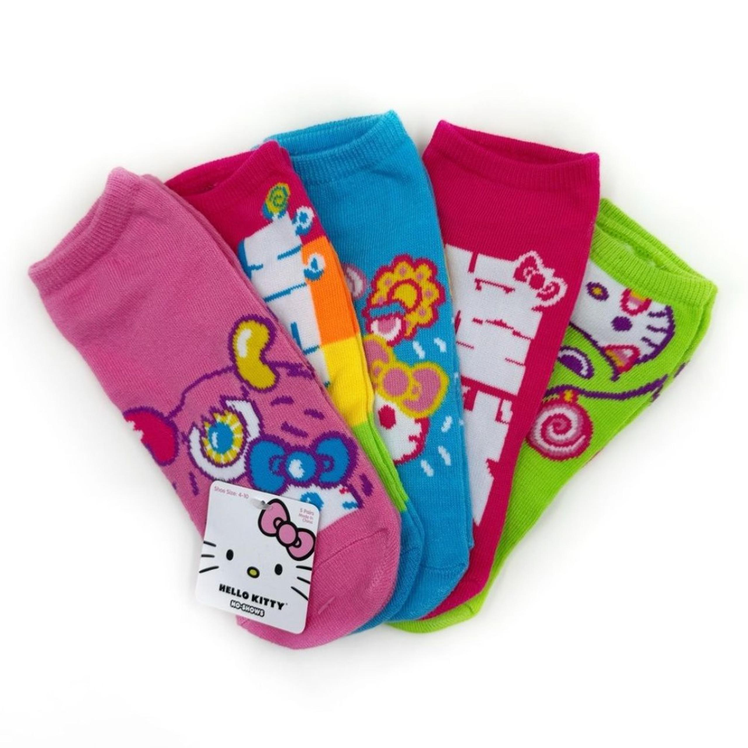 Hello Kitty Monster Socks Japanese Sanrio Women’s Gift 5 Pairs Neon Colorful