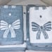 4-NWT COMMON THREAD BLUE AND WHITE COQUETTE BOW DESIGN TOWEL BUNDLE