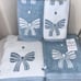 4-NWT COMMON THREAD BLUE AND WHITE COQUETTE BOW DESIGN TOWEL BUNDLE