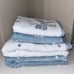 4-NWT COMMON THREAD BLUE AND WHITE COQUETTE BOW DESIGN TOWEL BUNDLE