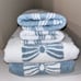 4-NWT COMMON THREAD BLUE AND WHITE COQUETTE BOW DESIGN TOWEL BUNDLE