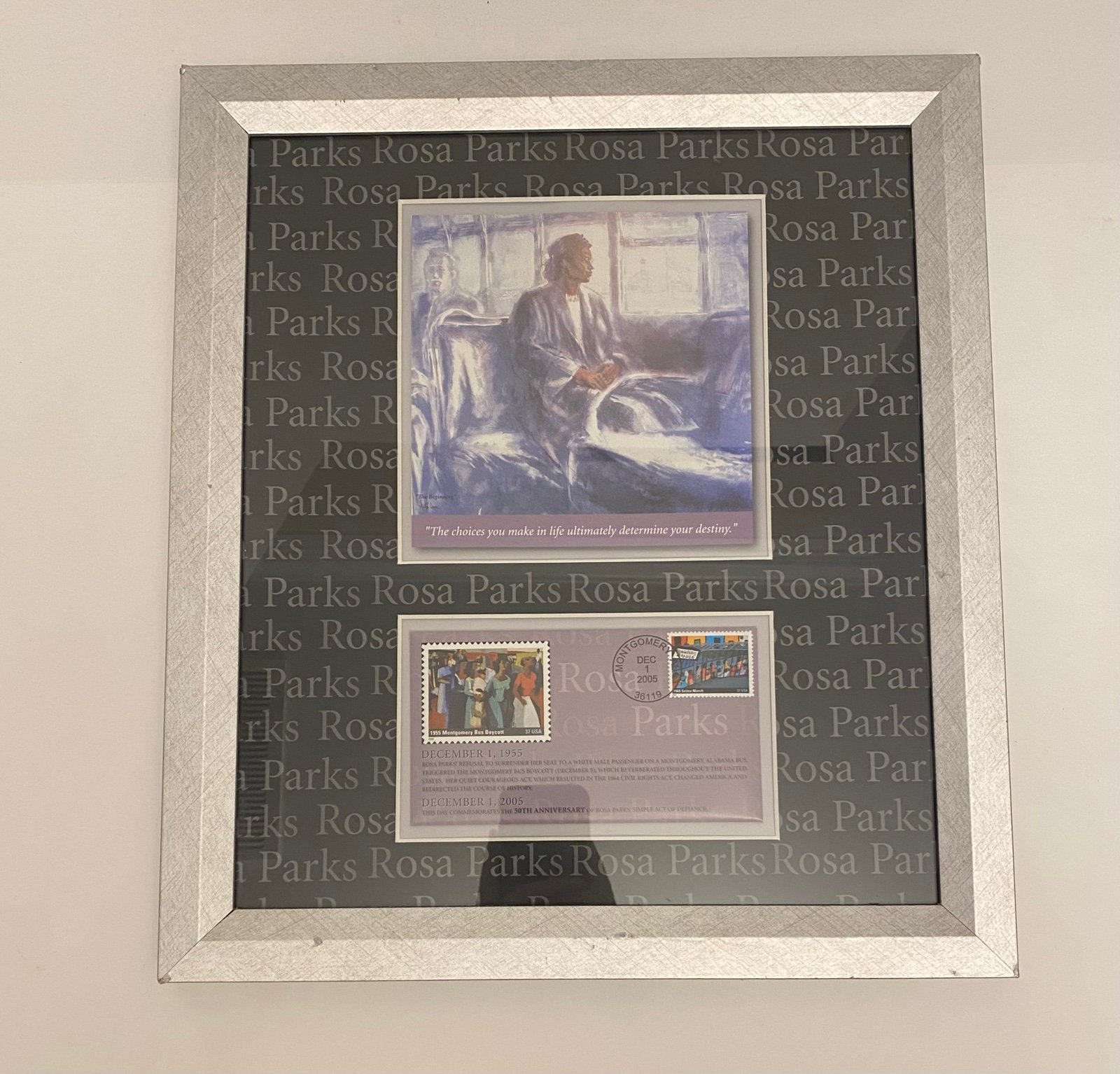 Rosa Parks First Day Issue Framed 1995 Montgomery Bus Art Print By Artez Lane.