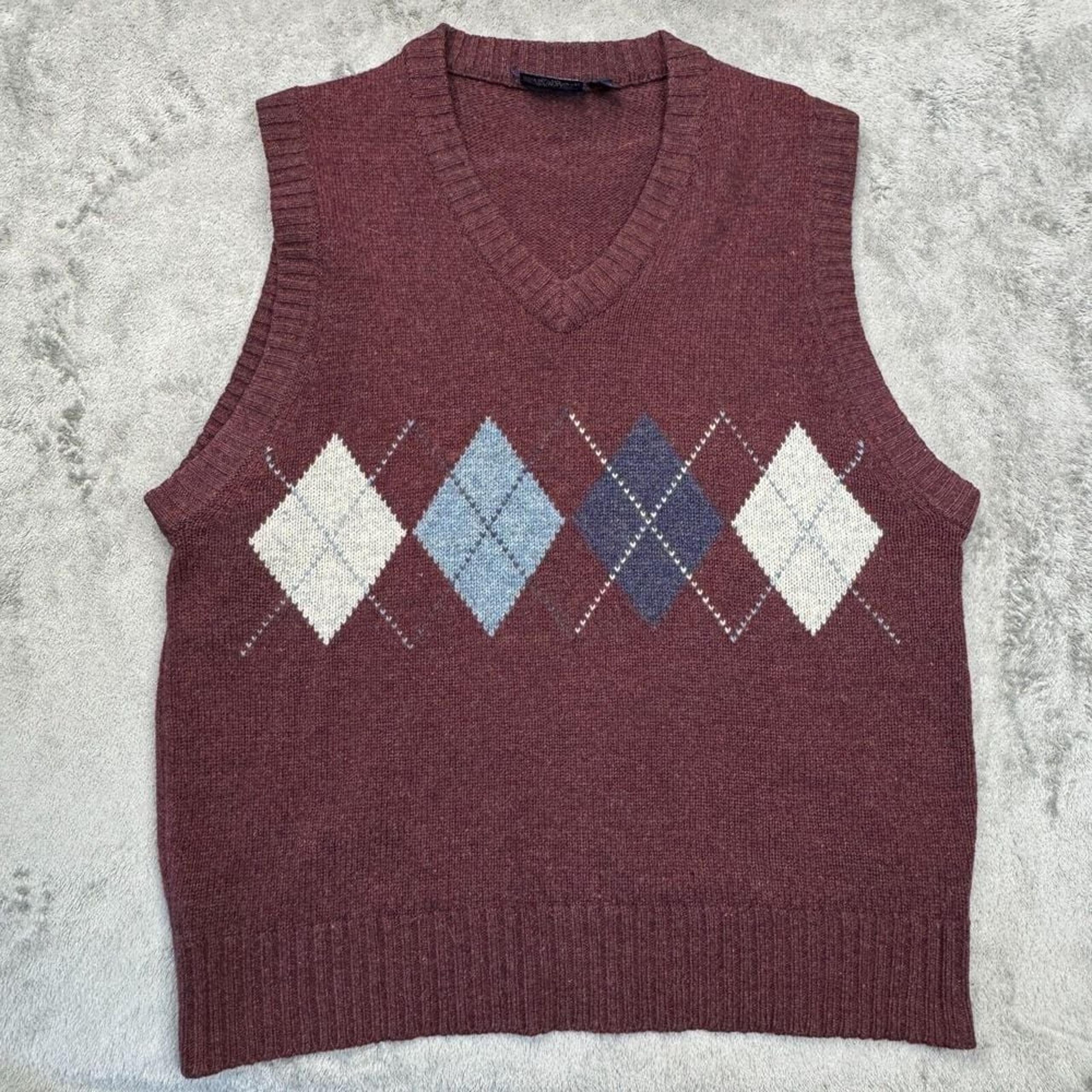 Sweater Vest The Sundays Sportswear Co. Men's Size Large Argyle Design