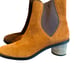Rebecca Minkoff Darsea Chelsea Ankle Boot Brown Round Metallic Heel Size 7