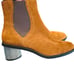Rebecca Minkoff Darsea Chelsea Ankle Boot Brown Round Metallic Heel Size 7