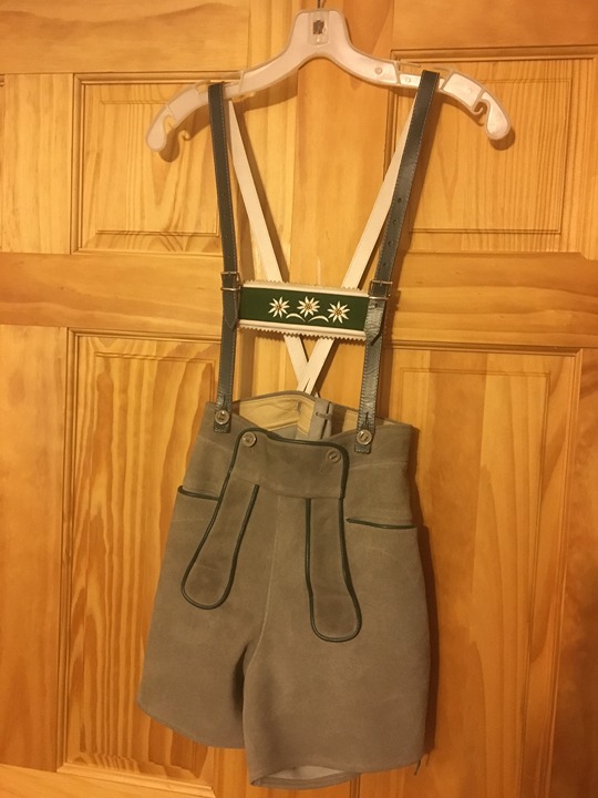 traditional vintage German Oktoberfest clothing lederhosen suspenders leather