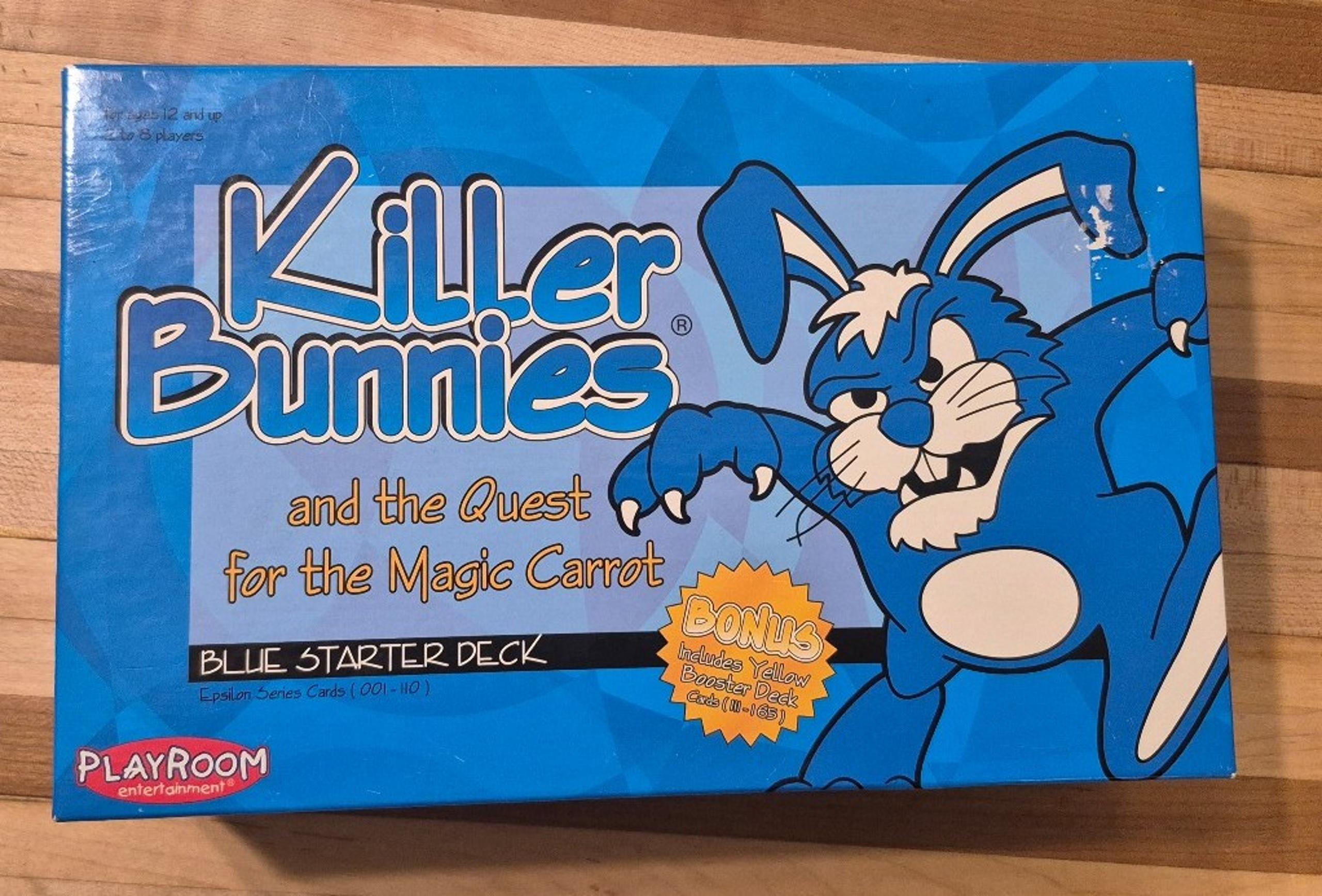 Killer Bunnies Quest Magic Carrot Blue/Yellow Starter Game Sealed Cards