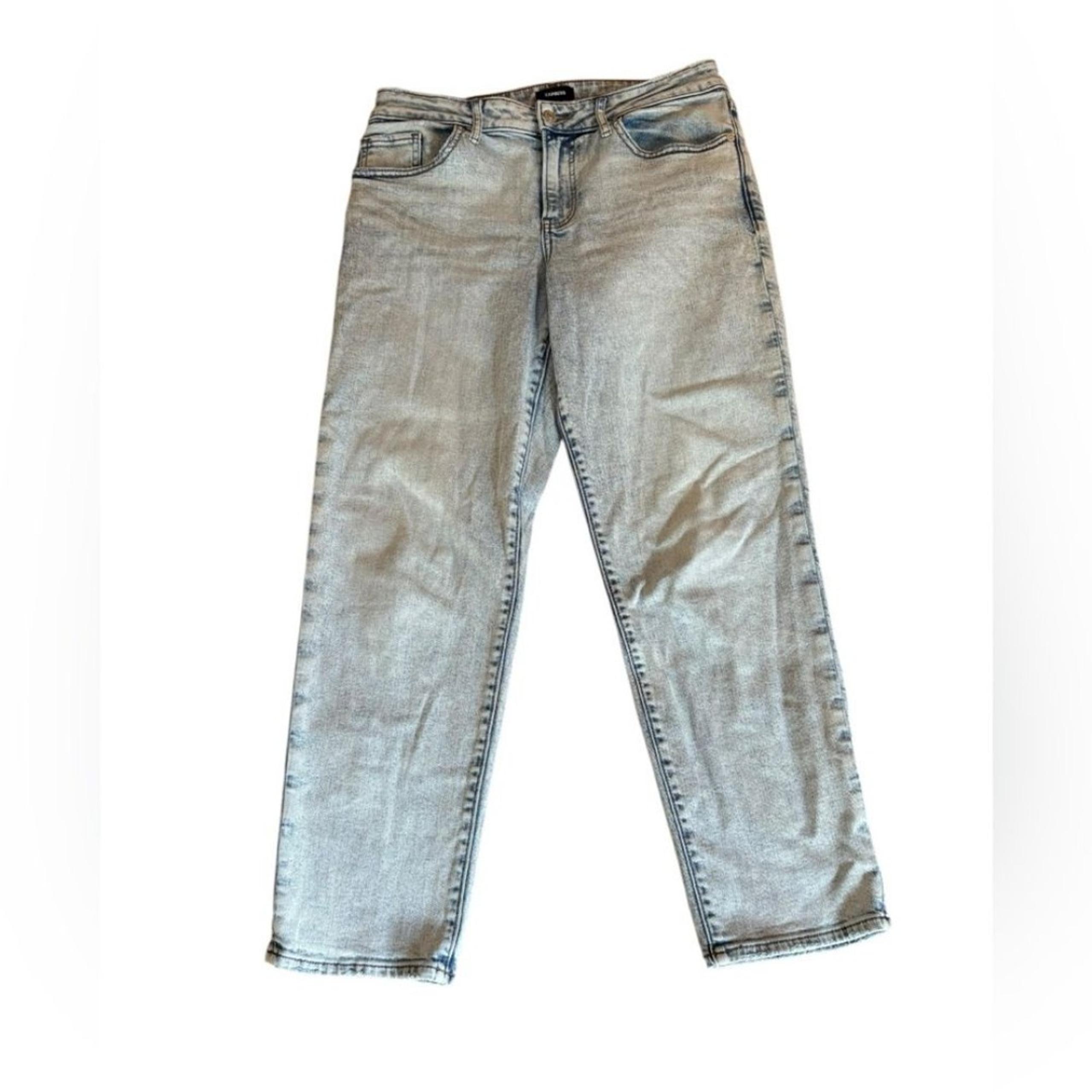Express Boyfriend Jeans Mid Rise Light Wash Womens Size 6 Regular