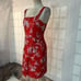 Betsey Johnson NWT red floral Wrap summer Dress Size 8