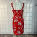 Betsey Johnson NWT red floral Wrap summer Dress Size 8