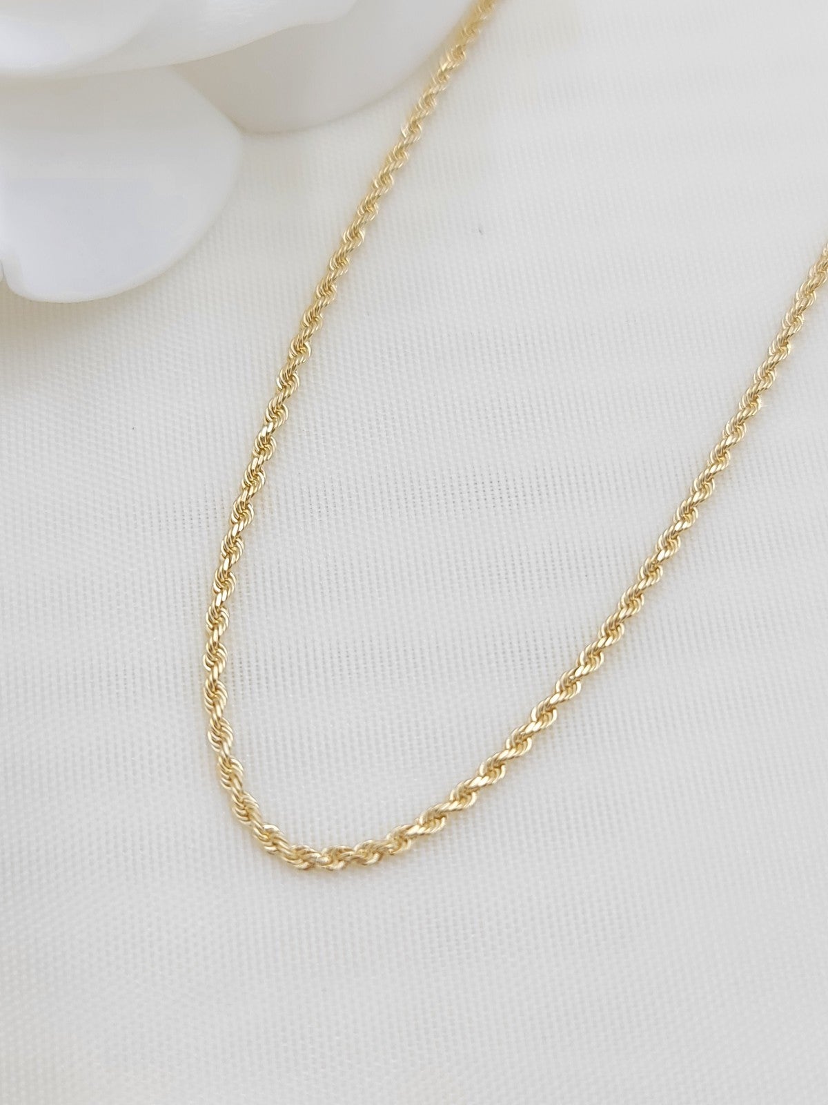Solid 14k Gold Rope Chain - 18 Inches - 1.5MM