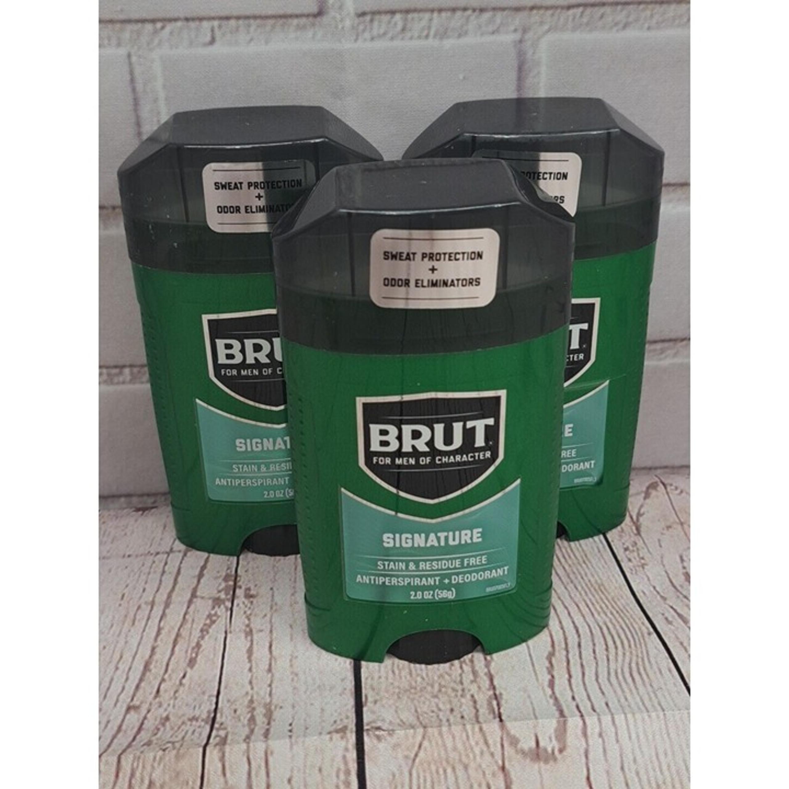 3X Brut Signature Antiperspirant & Deodorant Stick 2 Oz - Sweat Protection & Odo