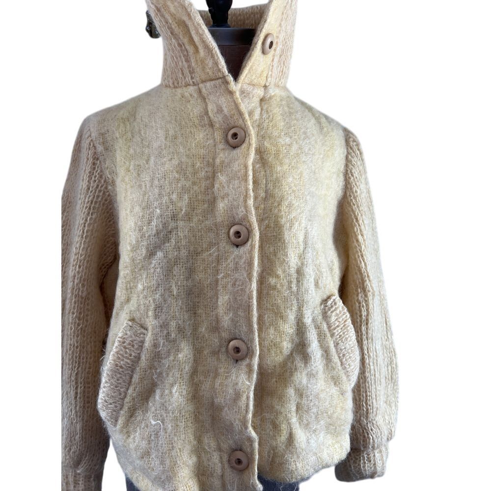 Mohair/wool rare VTG antique cream lined jacket Dublin woman's MED pockets