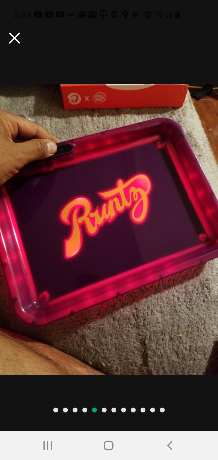 Led light up tray