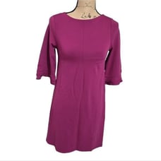 Susana Monaco Ruby Red (more pink) Ruffle Sleeve Bodycon Dress Size XS NEW!