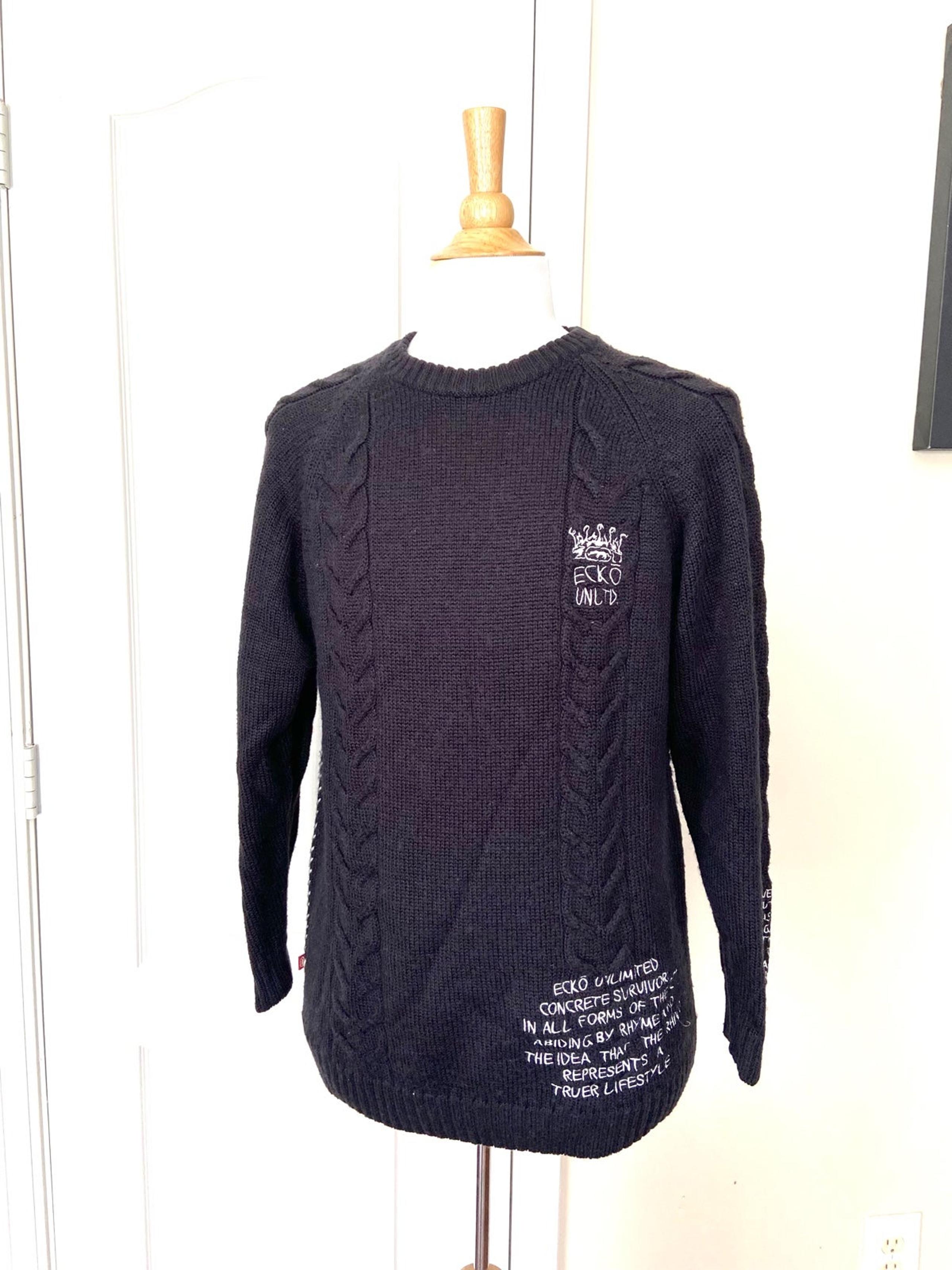 Ecko Unltd. Jumper Turtle wool & Acrylic Sweater Black Men's XL
