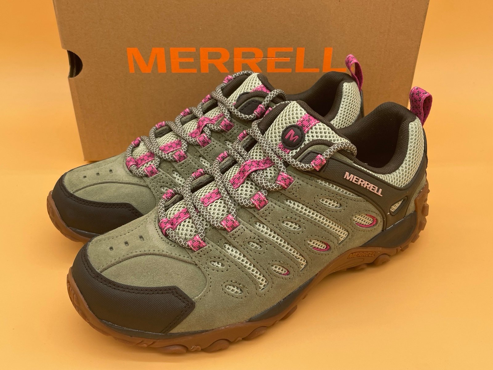 Size 10 M Merrell Women Crosslander 2 Lichen Vert Hiking Shoes Sneakers Medium