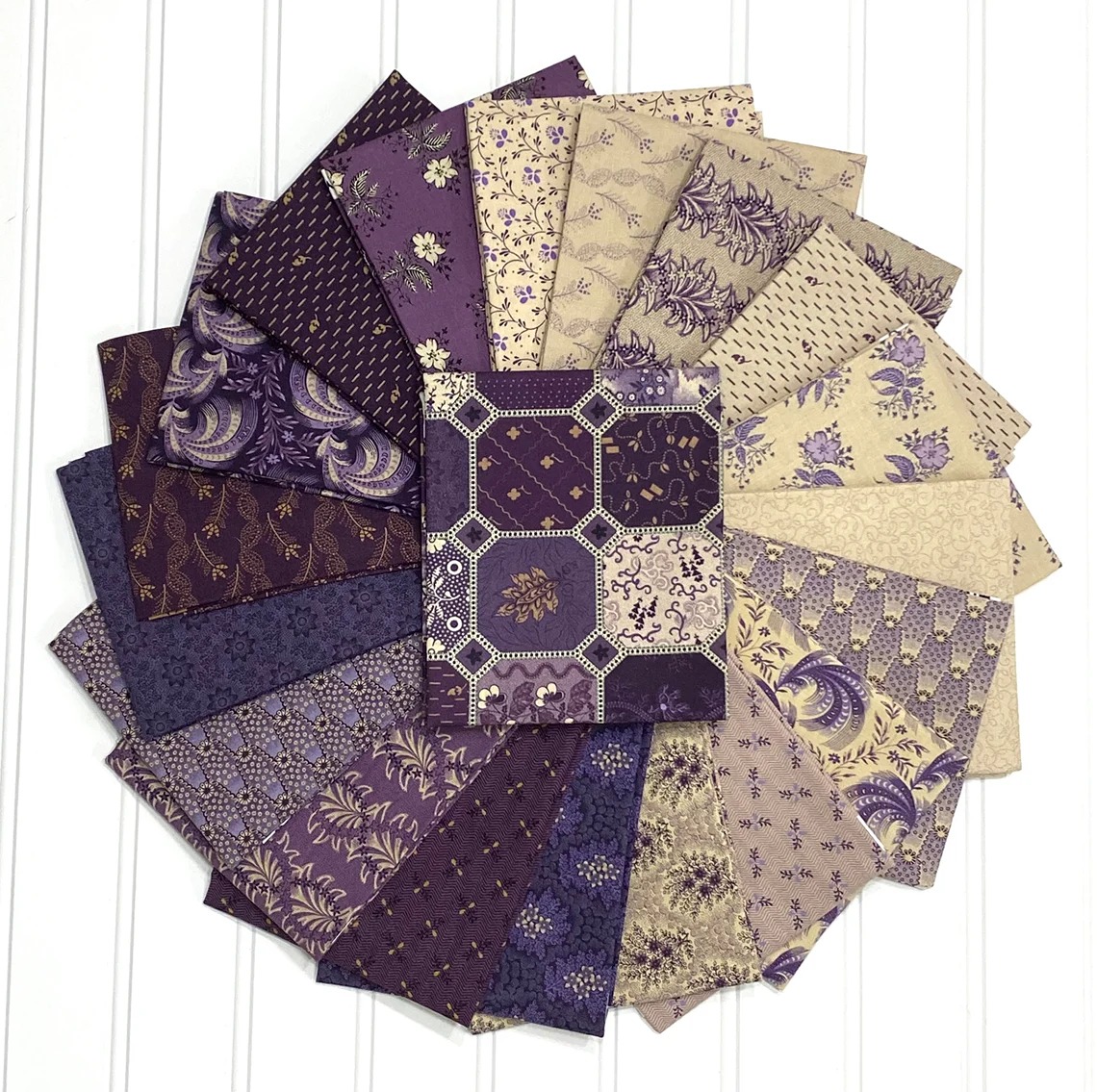 20 - I LOVE PURPLE - Civil War Reproduction Quilt Fabric Fat Quarters - by Judie