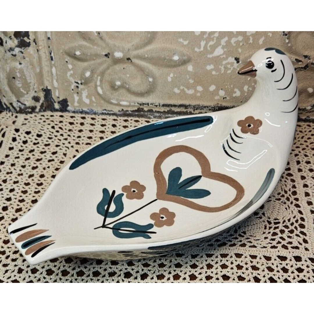 Cleminson's California Pottery Bird Shaped Serving Dish Bowl 1950s (read)