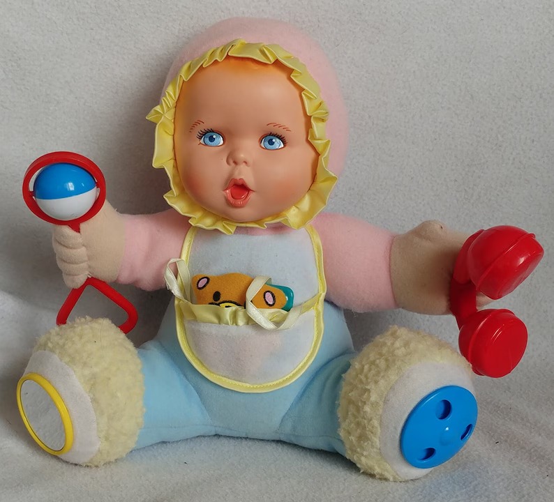 Vintage 1994 Gerber Baby Playtime Learning Activity Plush Doll From Toy Biz