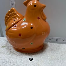 Lot of (3) Gorgeous Rare Temptations Tara Orange Ceramic Polka Dots Chicken Cand