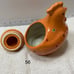 Lot of (3) Gorgeous Rare Temptations Tara Orange Ceramic Polka Dots Chicken Cand