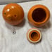 Lot of (3) Gorgeous Rare Temptations Tara Orange Ceramic Polka Dots Chicken Cand