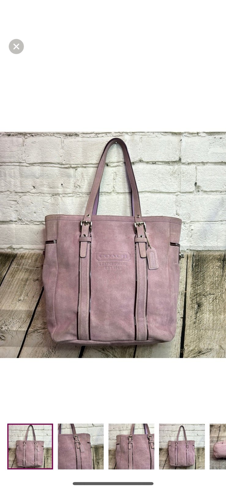 SUPER RARE Coach Purple Suede Shoulder Tote Bag