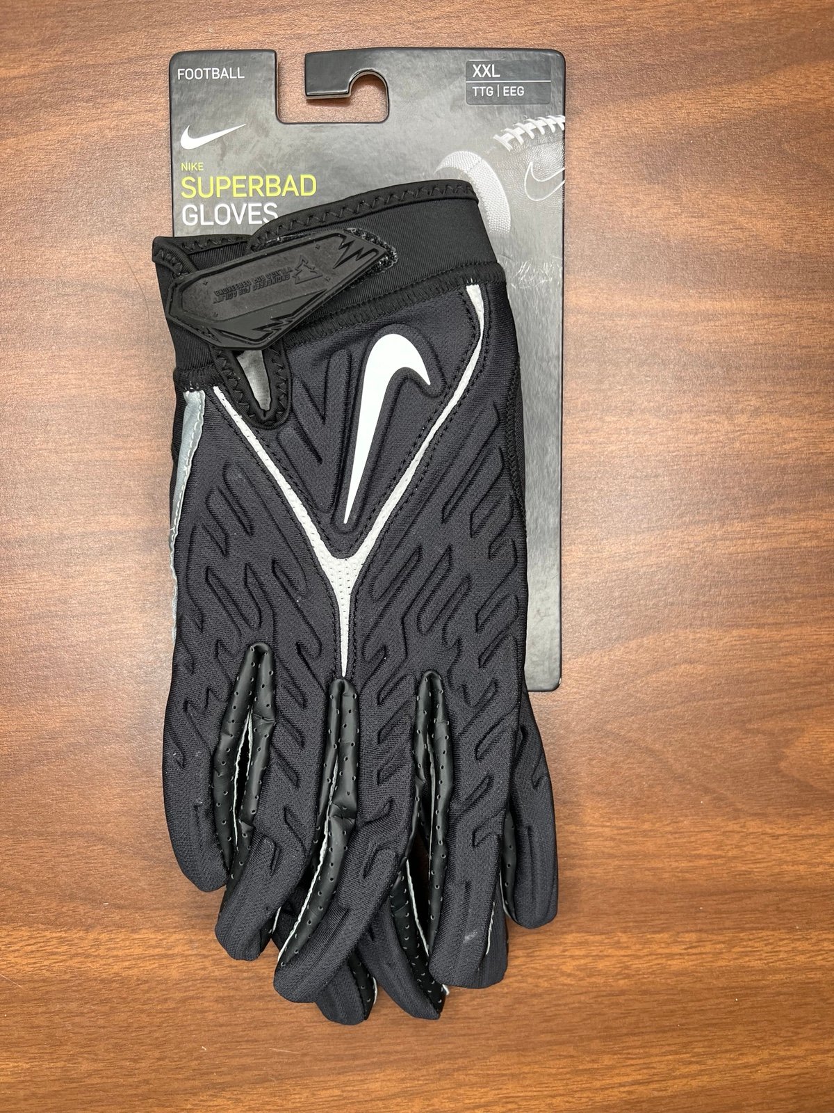 Nike Superbad Football Gloves NFL Leather Padded Palm Black Men's XXL DM0065-017